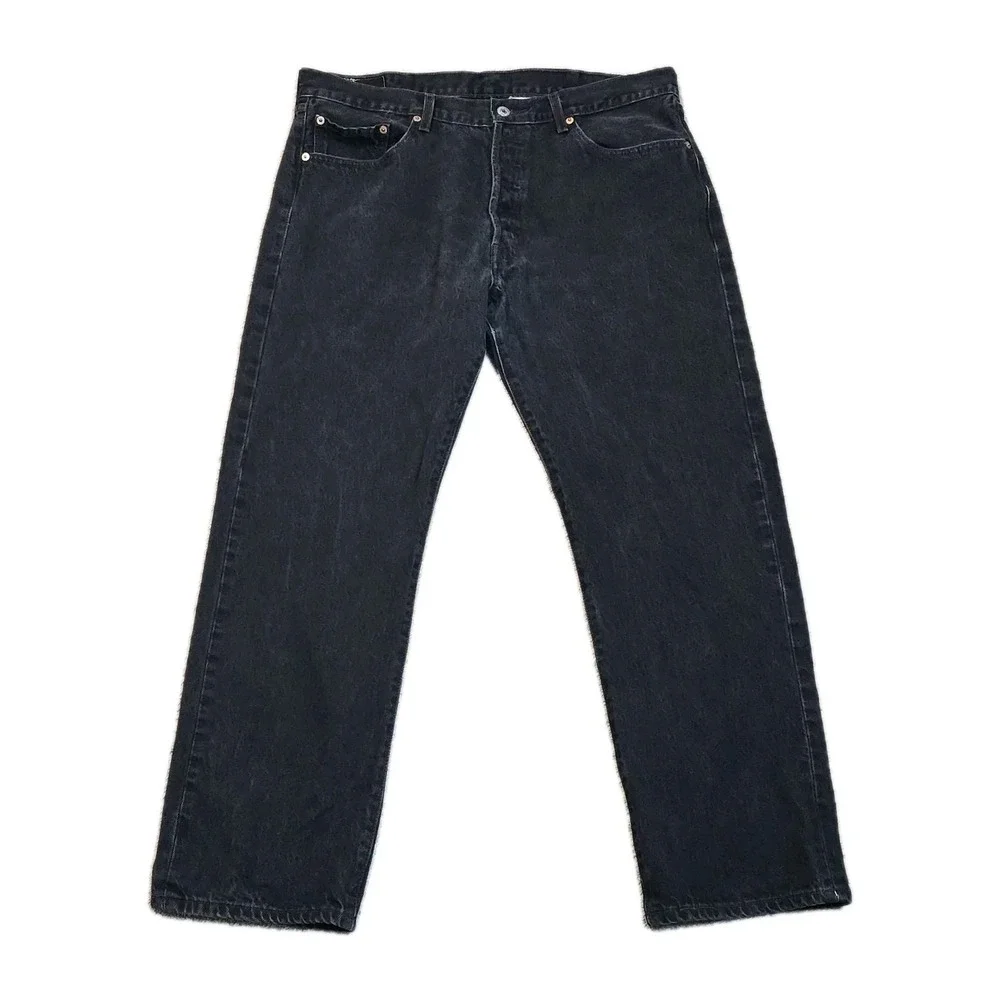 Vintage Levi's 501 Button Fly Jeans Mens 38x30‎ Black Bat Wing Red Tab Y2K
